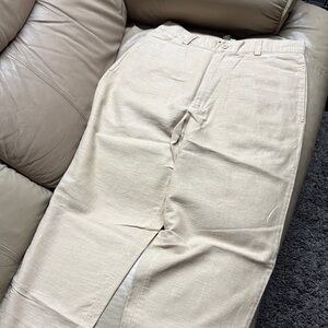 Kikit  vintage 90’s style Men's Classic Beige Cotton Blend loose fit Pants